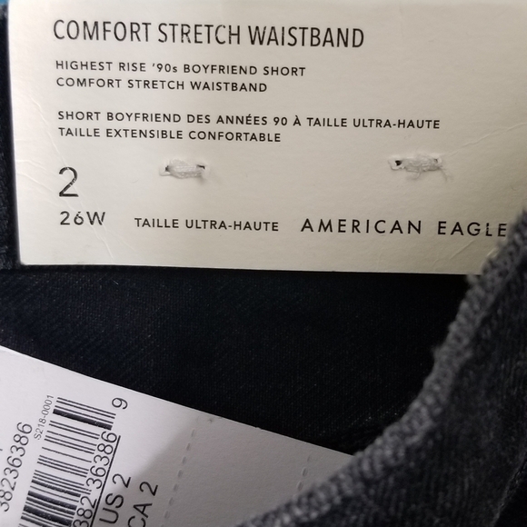 American Eagle NWT Distressed Highest Rise 90's Boyfriend Shorts. Size 2 / 26W. - Picture 9 of 11